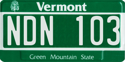 VT license plate NDN103