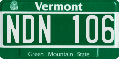 VT license plate NDN106
