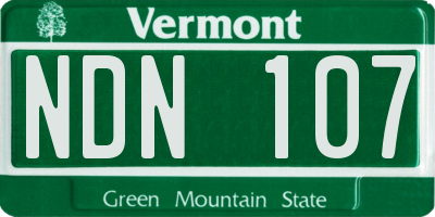 VT license plate NDN107