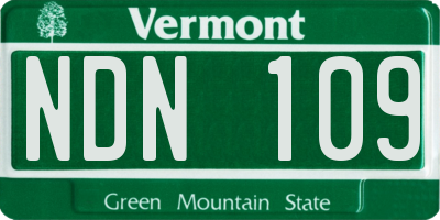 VT license plate NDN109