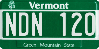 VT license plate NDN120