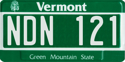VT license plate NDN121