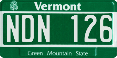 VT license plate NDN126