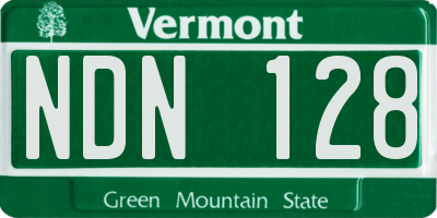 VT license plate NDN128
