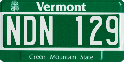 VT license plate NDN129