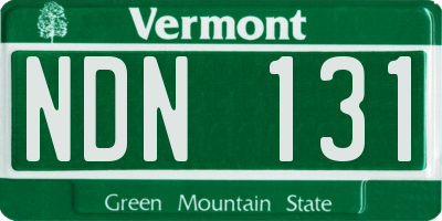 VT license plate NDN131