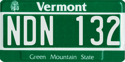VT license plate NDN132