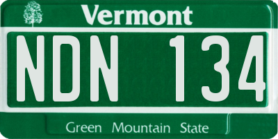 VT license plate NDN134