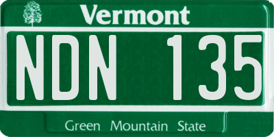 VT license plate NDN135