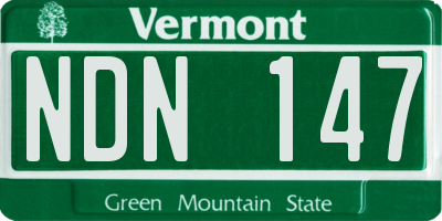VT license plate NDN147