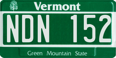 VT license plate NDN152
