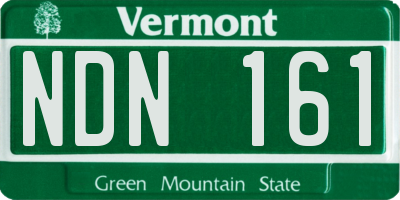 VT license plate NDN161