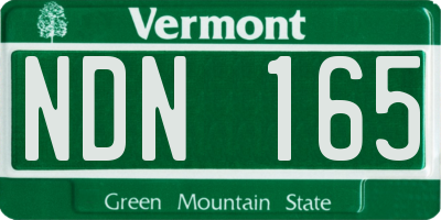 VT license plate NDN165