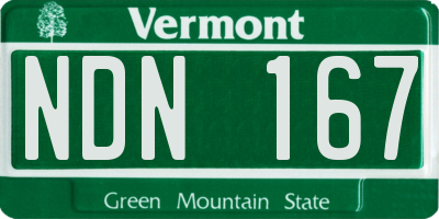 VT license plate NDN167