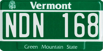 VT license plate NDN168