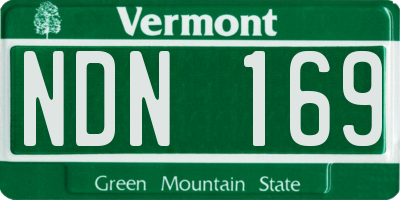 VT license plate NDN169
