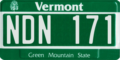 VT license plate NDN171