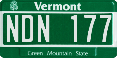 VT license plate NDN177