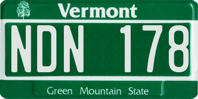 VT license plate NDN178