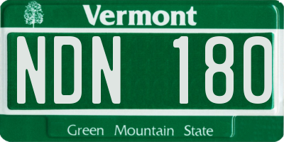 VT license plate NDN180