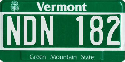 VT license plate NDN182