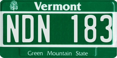 VT license plate NDN183