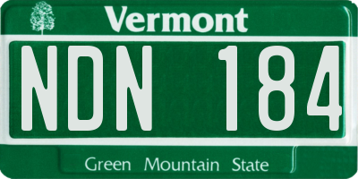 VT license plate NDN184