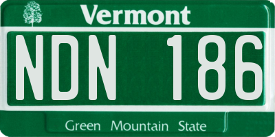 VT license plate NDN186