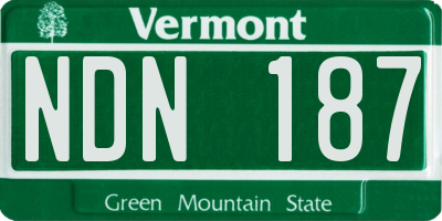 VT license plate NDN187