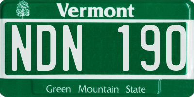 VT license plate NDN190