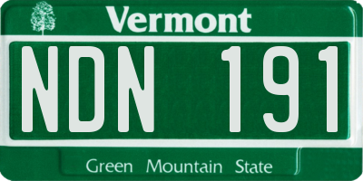 VT license plate NDN191