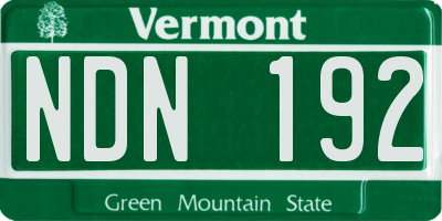 VT license plate NDN192