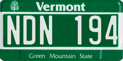 VT license plate NDN194
