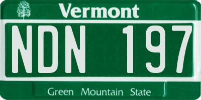 VT license plate NDN197