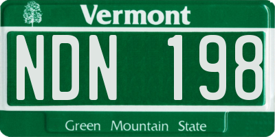 VT license plate NDN198
