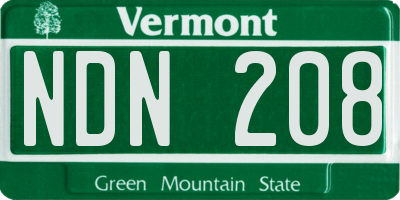 VT license plate NDN208