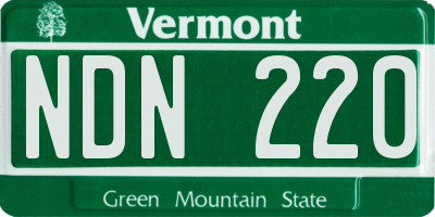 VT license plate NDN220