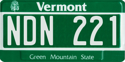 VT license plate NDN221