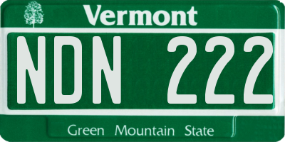VT license plate NDN222