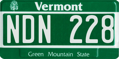 VT license plate NDN228
