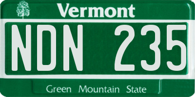 VT license plate NDN235