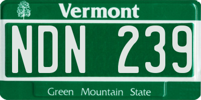 VT license plate NDN239