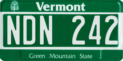 VT license plate NDN242