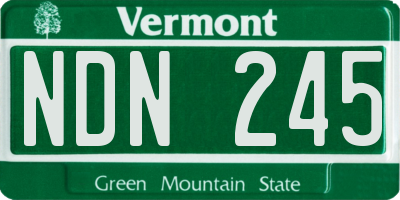 VT license plate NDN245