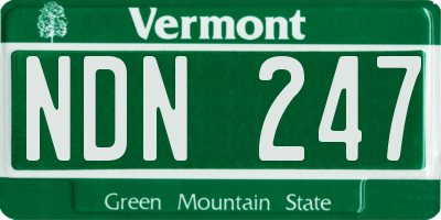 VT license plate NDN247