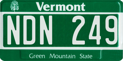 VT license plate NDN249