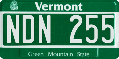 VT license plate NDN255