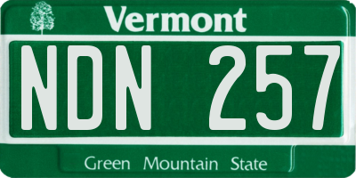 VT license plate NDN257