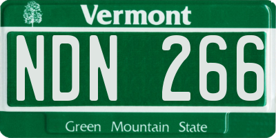 VT license plate NDN266
