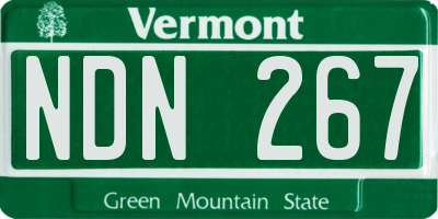 VT license plate NDN267